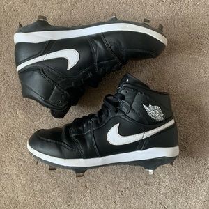 Size 8.5 - Jordan 1 Baseball Cleats Black